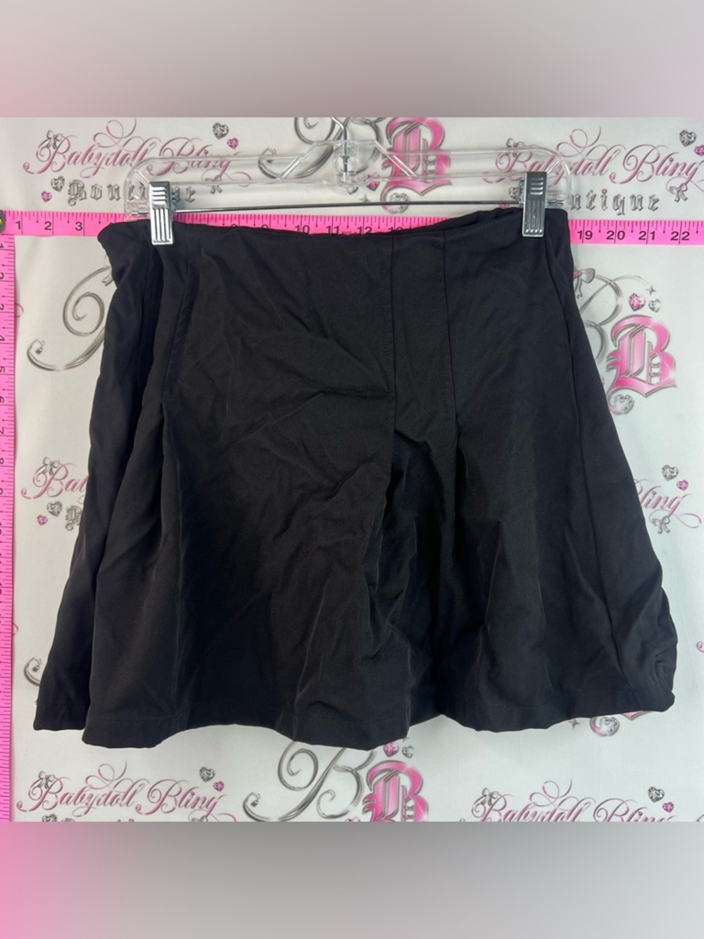 Cider skirt flowy mini pleated cute short Black A-Line Mini Skirt